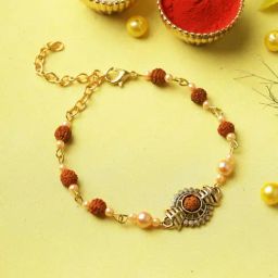 Aapno Rajasthan Divine Rudraksh Pearl Rakhi-image-14