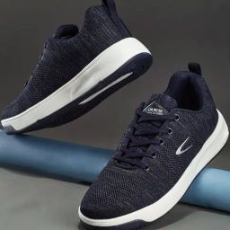 Duke Men's Woven Design Navy Casual Sneakers-image-3