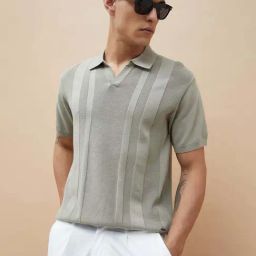 Code By Lifestyle Green Cotton Regular Fit Polo T-Shirt-image-19