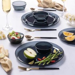 Borosil Grey Handcrafted 20 Pieces Dinner Set-image-0