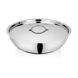 Bhalaria Silver Steel Triply Tasla 30 cm with CoverCover-image-63