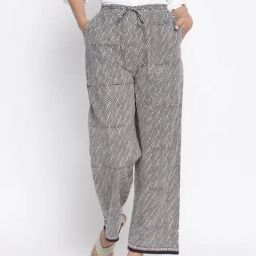 Fabindia Black Cotton Printed Pants-picture-20