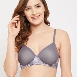 Clovia Grey Non Wired Padded T-Shirt Bra-image-14