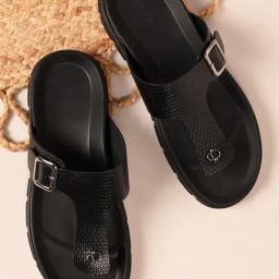 Regal Men's Comfort Black T-Strap Sandals-picture-30