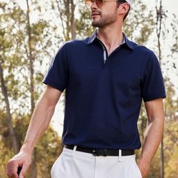 EAZY Men Regular Fit Knitique Polo Collar Half Sleeves Tshirt-image-48