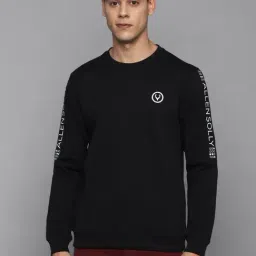 Allen Solly Black Cotton Regular Fit Printed Sweatshirts-picture-27