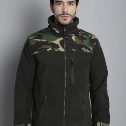 Mountmiller Olive Green Regular Fit Printed Jackets-image-81