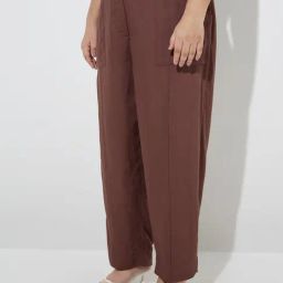 Gia by Westside Brown High-Rise Trousers-image-90