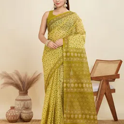 SHANVIKA Floral Printed Pure Cotton Saree-image-98
