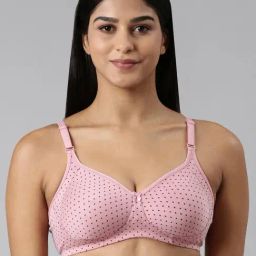 BLOSSOM Pink Printed Full Coverage T-Shirt Bra-21