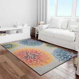 Presto Orange & Grey Polyester Washable Carpet-image-68
