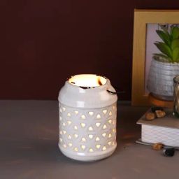 Tayhaa White Ceramic Abstract Candle Holder-image-76