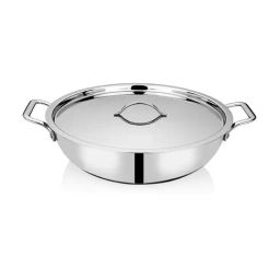 Bhalaria Food Grade Silver Stainless steel Triply Kadai with Lid & Handle - 34Cm (5.5 L)-picture-45