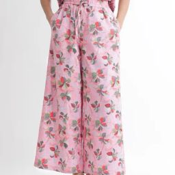 RAREISM Pink Cotton Printed Trousers-picture-0