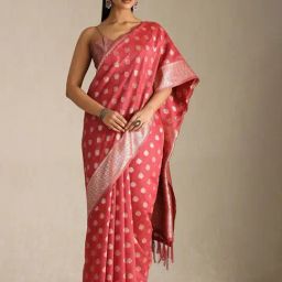 Soch Coral Other Woven Design Saree With Unstitched Blouse-picture-4