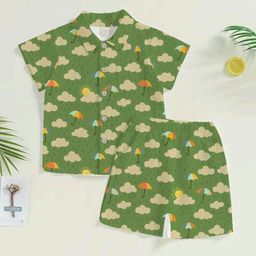 little heaven Boys Classic Conversational Printed Cotton Casual Shirt-image-85