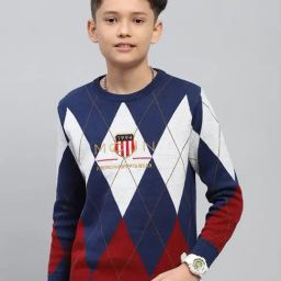 Monte Carlo Boys Blue Cotton Printed Sweater-image-60
