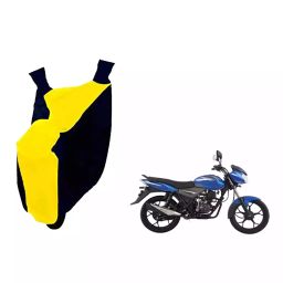 Auto Pearl Waterproof Two Wheeler Cover For Bajaj Discover 110 (Yellow & Blue)-24