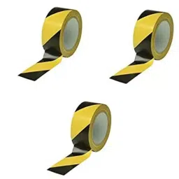 ETS Hand Pro 2 inch X 25 m Self Adhesive PVC Yellow & Black Marking Tape (Pack of 3 pcs)-68