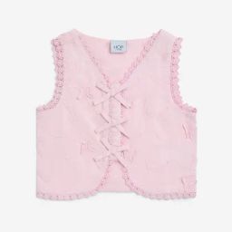 HOP Kids by Westside Light Pink Butterfly Design Cotton Vest Top-image-77