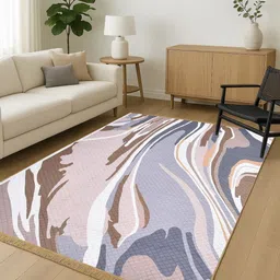 RRC Brown Abstract No Shredding Polyester Carpet-picture-24
