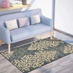 Presto Grey & Beige Polyester Washable Carpet-24