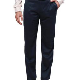 Raymond Blue Contemporary Fit Trousers-image-49