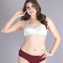 Lux Venus White Full Coverage Non-Wired Bra With Adjustable Strap - Pack of 2 image 4
