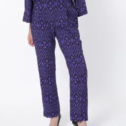 RAREISM Black Cotton Printed Trousers-picture-32