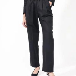 RAREISM Black Cotton Solid Trousers-image-52