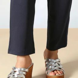 Inc.5 Women's Silver Cross Strap Wedges-image-76
