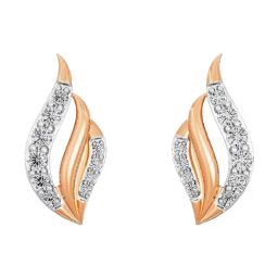Emori 18k Rose Gold & Diamond Leafy Splendor Stud Earrings-image-40