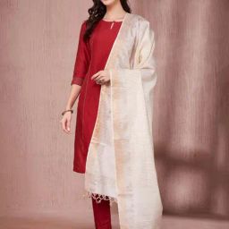 Fabindia Beige Silk Blend Stripes Duppatta-picture-34