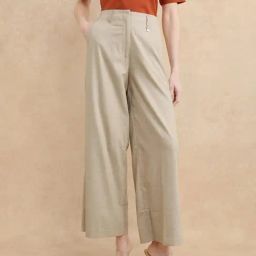RAREISM Beige Blended Solid Trousers-picture-48