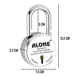 ALONE LOCKS 75 mm Hasps ‎Polished with 4 Keys Door Padlock, FH_AS_754 image 3
