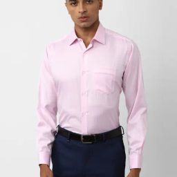 Van Heusen Pink Cotton Regular Fit Checks Shirt-picture-48