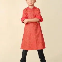 Fabindia Kids Red Printed Full Sleeves Kurta-image-60