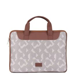 Zouk Aravalli Abstract Grey Jute Large Laptop Messenger Bag-image-4