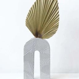 Whispering Homes Green Hand Fan Palm Leaves-44