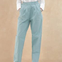 RAREISM Blue Cotton Solid Trousers-image-87