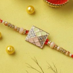 Aapno Rajasthan Pastel Mosaic Beaded Rakhi-image-83