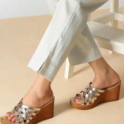 Inc.5 Women's Rose Gold Cross Strap Wedges-image-58
