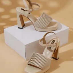 Flat N Heels Women's Beige Ankle Strap Sandals-image-25