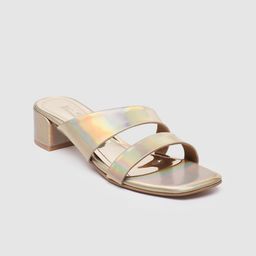 Inc 5 Women Solid Block Sandals With Iridescent Effect-39