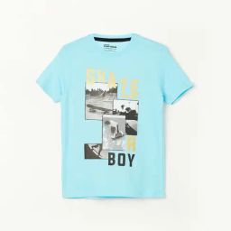 Fame Forever by Lifestyle Kids Sky Blue Cotton Printed T-Shirt-image-97