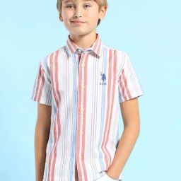 U.S. Polo Assn. Boys Red Half Sleeves Shirt-image-39