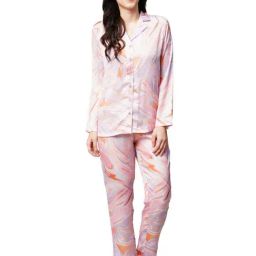 Drape in Vogue Pink Print Pyjama Sets-image-78