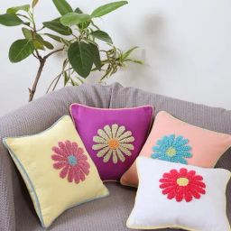 Jamio Firati Multicolor Cotton Assorted Tufted Embroidery Cushion Cover - Set of 4-9