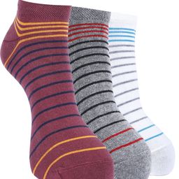 Force NXT Men Pack Of 3 Striped Cotton Ankle-Length Socks-image-37