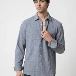 VASTRADO Core Fashion Blue Regular Fit Stripes Shirt-image-44